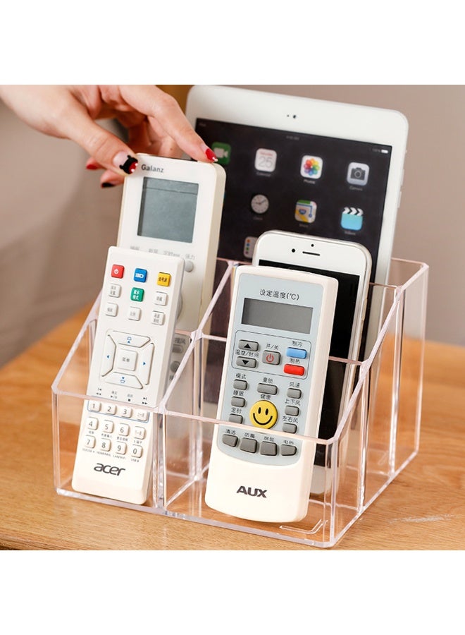 Remote Control Holder and Organizer, Cosmetic organizer , Pen Holder,Desk Organiser,Makeup Brush Holder , 5 Slot Acrylic Storage, Large Makeup Brush Holder Organizer for Bathroom, Vanity, Dressing Table, Office deskDesk Storage - Image 1